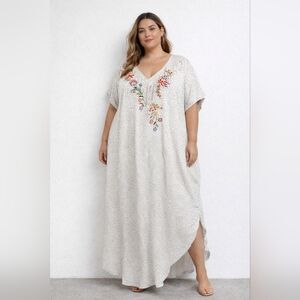 Antropologie, CAITE, XL Embroidered Maxi